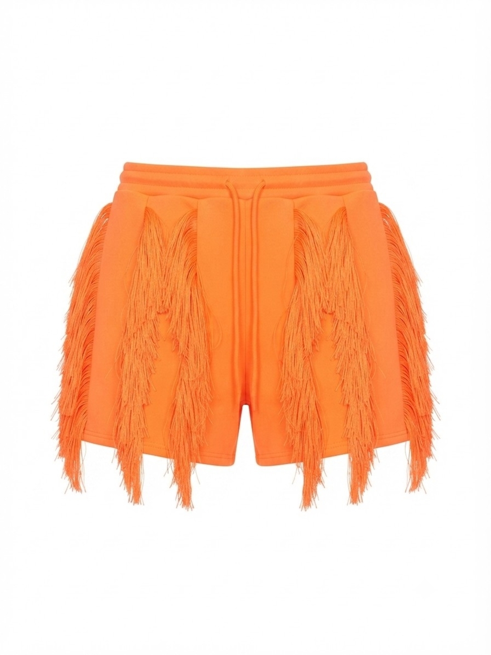 Orange Fringe Knit Women’s Shorts